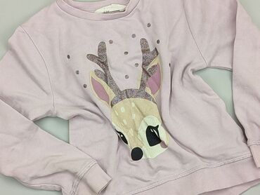 świąteczne sweterki dla dzieci: Sweatshirt, H&M, 5-6 years, 110-116 cm, condition - Fair