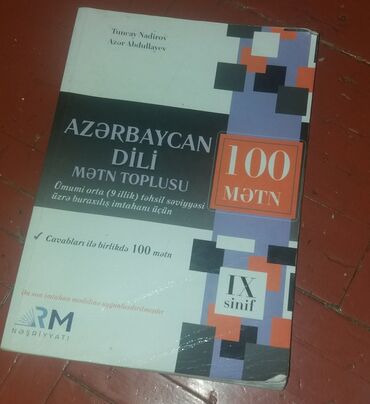 7 sinif rus dili kitabi: 9-cu sinif azərbaycan dili RM 100 mətn içində sınaqlar da var.(7