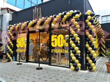 Oyuncaqlar: Toxuma sar. Helium və adi şarlarla bəzədilmə. qizili direk. qızılı — 3