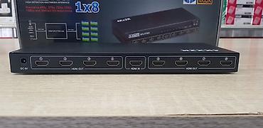 bar vitrini: HDMI Splitter 1x8 – UHD 4Kx2K, 3D dəstəyi Məhsul təsviri: - 1 giriş — 3