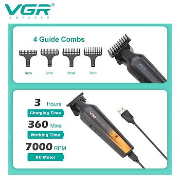 tostur: Trimmer VGR 930 - 7000RPM / 2000MAH -360 Dəqiqə / Cord/Cordless / TYPC — 6