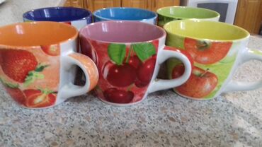 стаканы для кофе бишкек: Кружки керамические, новые, цветные, 6 штук. Новые. Самовывоз район