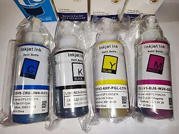 epson a3 printer: EPSON Inkjet printerlər üçün doldurma mürəkkəbi (C, K, Y, M) Dəst — 5