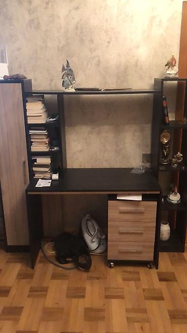 masaüstü ofis seti: Yazı masası və çoxfunksiyalı rəf sistemi. Mebel dəsti iş, oxu və ev — 1