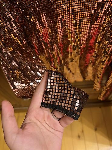 cehiz: Metallic mesh qadın bluzası - Material: elastik tor şəffaf parça — 2