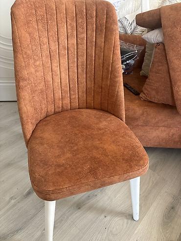 divan kireslo: Qonaq otağı üçün dəst – yumşaq kreslo və uyğun stul - Material — 2