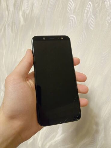 samsung telefo: Samsung Galaxy A6, 32 GB, rəng - Qara, Barmaq izi, İki sim kartlı, Face ID
