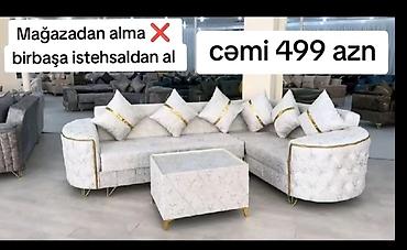 угловой диван бу: Məhsul: Künc divan dəsti - Zərif açıq rəngli, mərmər effektli parça — 1