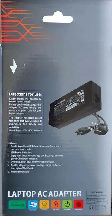 Adapteri i punjači za laptop: Punjač/AC adapter za Acer laptop Tehničke specifikacije: - Ulaz — 2