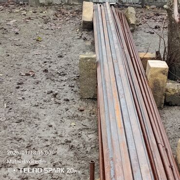 Su boruları: 20 lik turba metresi 1.50 ) profil 4 ün 2 yə 10 ədəd 6 metrə boyunda — 4