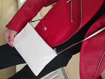 michael kors torbice: Bela ženska crossbody torbica minimalističkog dizajna. - Materijal — 3