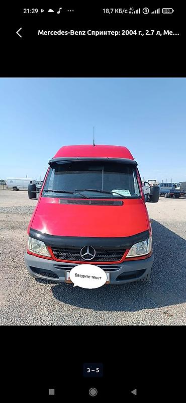starline b9: Mercedes-Benz Спринтер: 2004 г., 2.7 л, Механика, Дизель, Фургон — 1