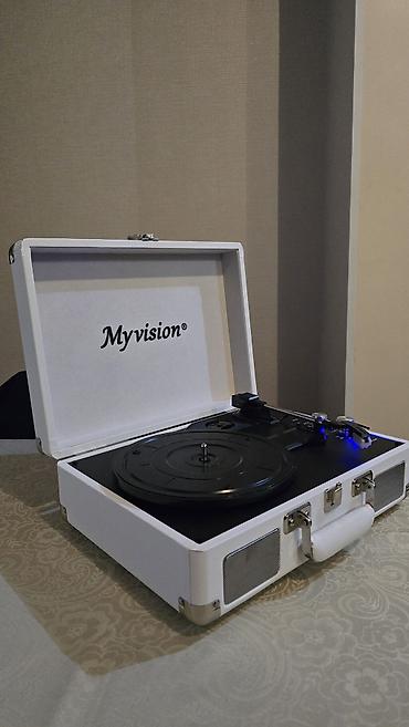 patefon: Myvision portativ vinil pleyer – çamadan tipli dizayn, ağ korpus — 7