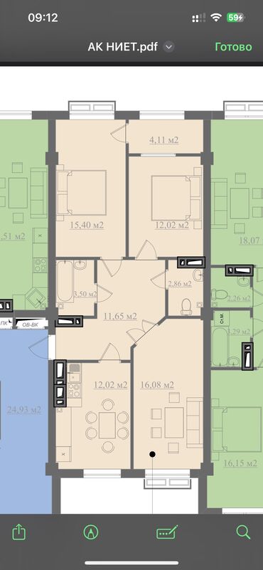 сдаётся квартира долгосрочное: 2 комнаты, 79 м², Элитка, 8 этаж, ПСО (под самоотделку)