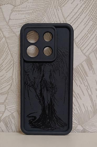 redmi note 8 kabrolar: Qara telefon qabı Redmi Note 13 üçün - Material: yumşaq silikon/TPU — 1