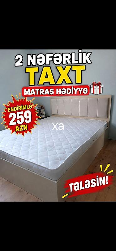 turhan matras: İki nəfərlik taxt - Dəst: taxt + hədiyyə matras - Rəng: açıq — 1
