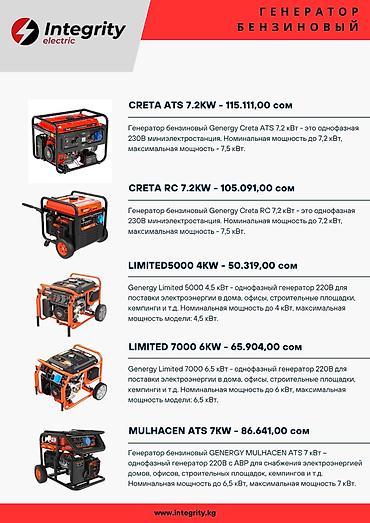 Генераторы: Бензиновые генераторы Genergy (Испания) — однофазные 220–230 В — 2