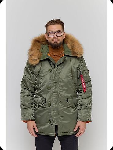 Личные вещи: Мужская парка Alpha Industries с меховым капюшоном. - Цвет: чёрный с — 2
