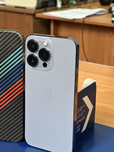 tecno pova 6: IPhone 13 Pro, Б/у, 128 ГБ, Sierra Blue, Зарядное устройство, Защитное стекло, Чехол, 80 %