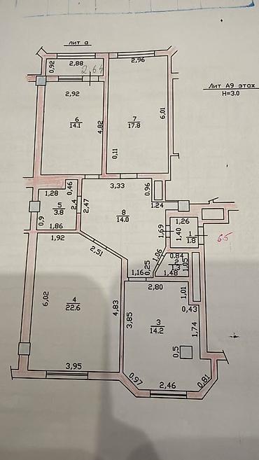 180: 3 комнаты, 95 м², Советская/Скрябина 9 этаж — 6