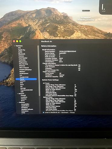 usb: Apple MacBook Air (M4) – Midnight rəng Şəxsi istifadədə olub. Demək — 2