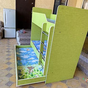 Двухъярусные детские кровати: Двухъярусная детская кровать, ЛДСП, цвет - Голубой — 6