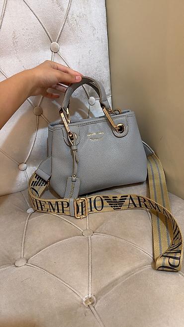 armani code: Emporio Armani qadın çantası - Rəng: açıq boz - Material: teksturalı — 1