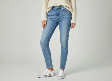 sinsay spodnie jeansy szerokie: Denim, Jeansy damskie, rozmiar S