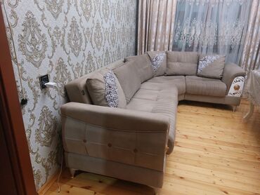 metbex ucun uqlavoy divanlar: Künc divan, İşlənmiş, Açılan, Vеlur parça