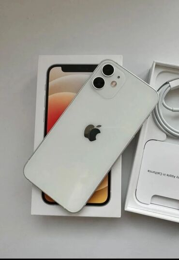 телефон айфон: IPhone 12, 128 ГБ, Белый, Гарантия, Face ID, С документами