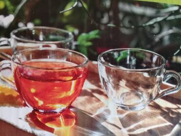 Стаканы: Чашки для чая стеклянные corallo 6 штук