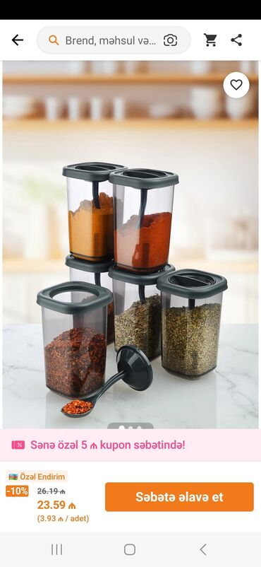 Yemək konteynerləri: Şəffaf plastikdən hazırlanmış, boz rəngli qapaqları olan qida saxlama -da lalafo.az — 5 Yemək konteynerləri: Şəffaf plastikdən hazırlanmış, boz rəngli qapaqları olan qida saxlama — 5