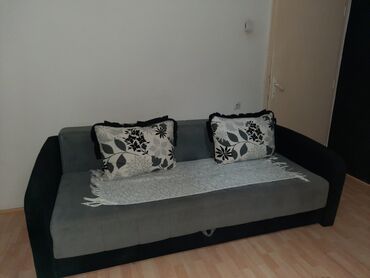 dimenzije troseda: Three-seat sofas, Textile, color - Grey, Used