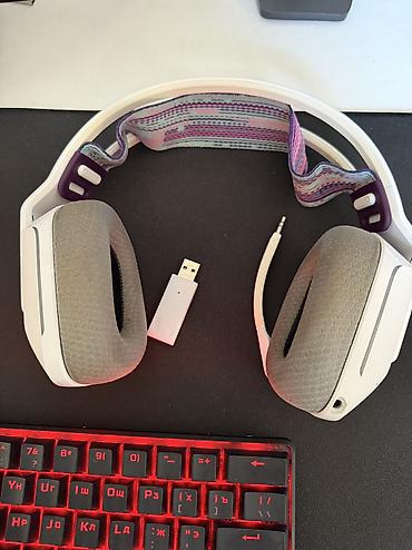 İşlənmiş Simli Qulaqcıqlar, Logitech, rəng - Ağ
