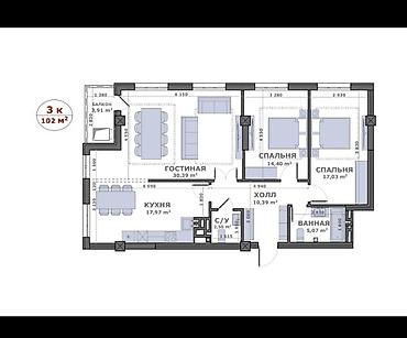 не достроенный: 2 комнаты, 76 м², Мед Академия Элитка, 12 этаж, ПСО (под самоотделку) — 4
