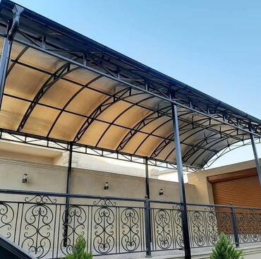 Naveslər, markizlər: Möhkəm metal konstruksiyalı və polikarbonat örtüklü, qövs formalı — 8