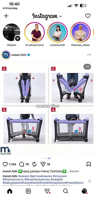 moms 4: Uşaq çarpayı-manej Coolbaby Rahat ve güvənilir bir qatlama mexanizmi — 2