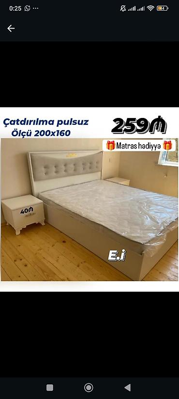 Yataq dəsti – ölçü 200x160. - Zərif dizaynlı, yumşaq düyməli başlıq - lalafo.az -da Yataq dəsti – ölçü 200x160. - Zərif dizaynlı, yumşaq düyməli başlıq -