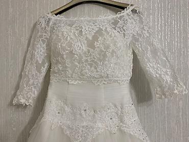 Свадебные платья: Свадебное платье, 2XL, Рукава прозрачные, С шубкой, Трансформер, Шифон, А-силуэт, Кружево, Стразы, Пайетки, Б/у — 8