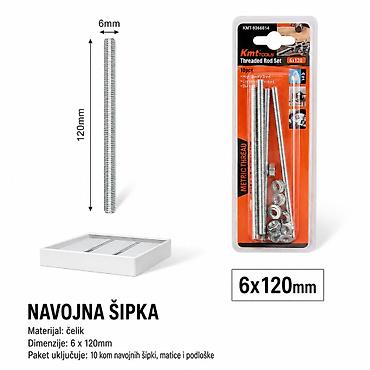 KMT Šipka šraf 9368814 Navojna šipka sa priborom za kućne, servisne i