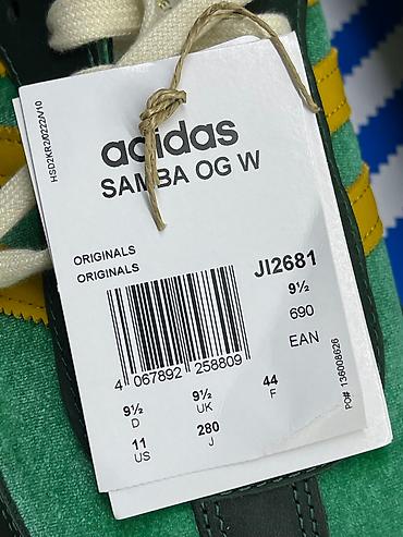 samba: Кроссовки Adidas Originals Samba OG shoes в зеленом цвете. Верх — 9