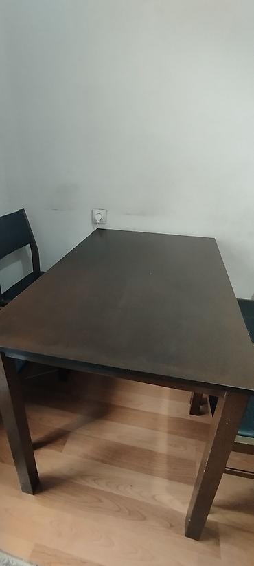 silver kitchen: Кухонный стол и стул, Б/у, Самовывоз, цвет - Коричневый — 1