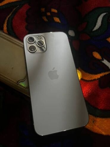 14 про мах айфон: IPhone 12 Pro, Колдонулган, 256 ГБ, White Titanium, Каптама, 77 %