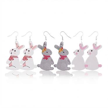 ягодка серги: Серьги сөйкөлөр лёгкие и креативные аксессуары. 🐰 серые зайчики с — 1