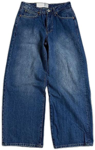 Geniş kəsimli mavi cins şalvar - Parça: Klassik denim (pambıq