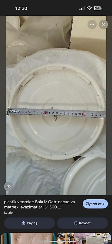 Boçkalar və çəlləklər: Ağ rəngli plastik vedrələr – çoxməqsədli istifadə üçün — 2