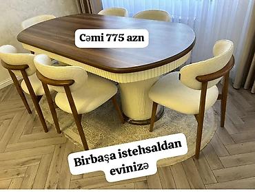temiz su: Qonaq otağı üçün, Yeni, Açılmayan, Oval masa, 6 stul — 1