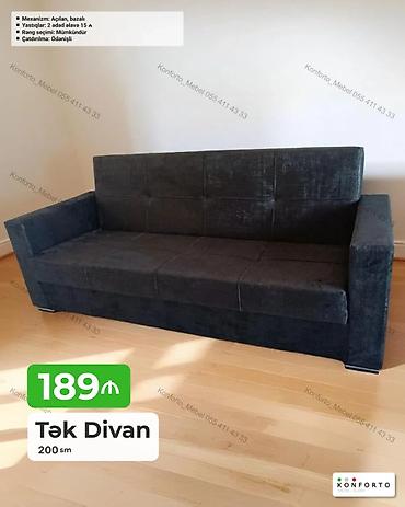 кресло кровать в баку цены: Tək divan – 200 sm - Mexanizm: açılan, bazalı (yataq funksiyalı, altı — 1