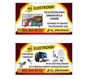 уход за больными на дому: NS ELEKTRONİK – xidmətlər: - Televizorların zəmanətlə təmiri -
