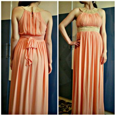 вечернее платье персикового цвета: Вечернее платье
